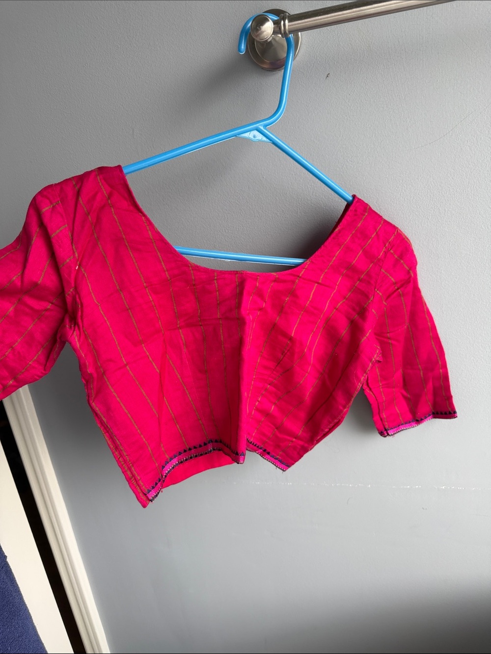 Indian Sari Top, pink Indian crop top
